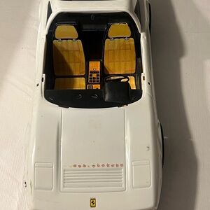 Barbie Ferrari  Car in White with Yellow Seats
